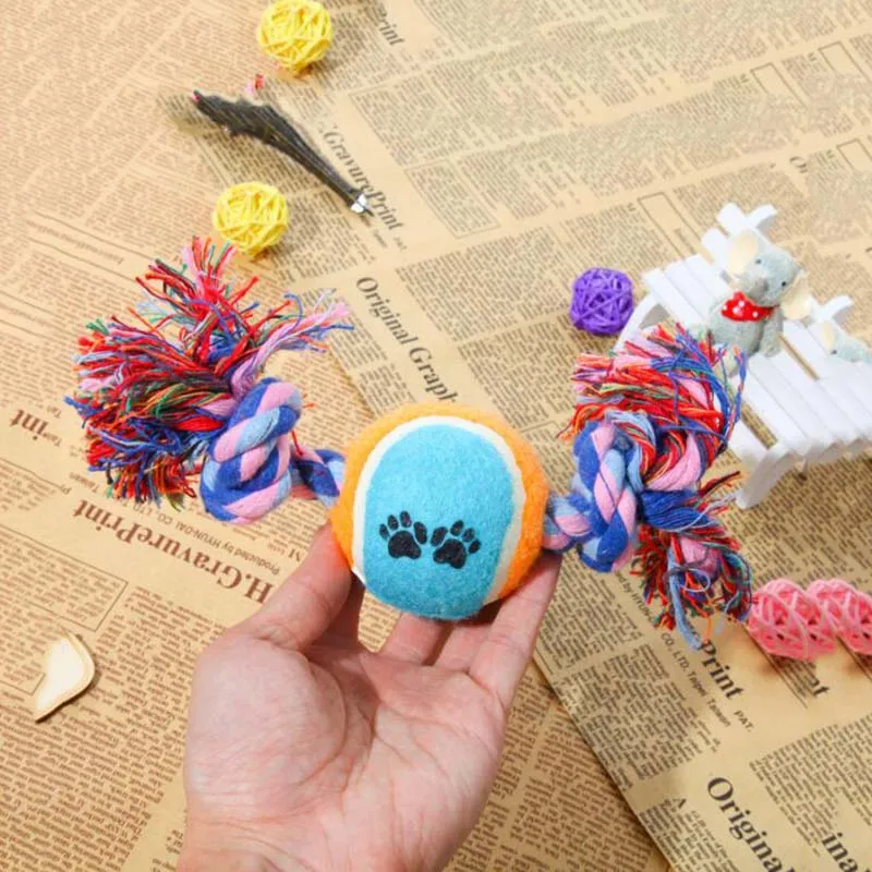 Pet Tooth Cleaning Cat and Dog Toy with Tennis Double Knot Training | Дом и сад