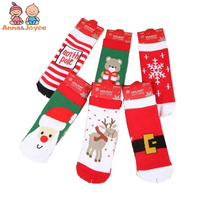 6pairs/lot Winter Cotton thick socks Baby Socks Children In The Tube Gift Christmas Socks TWS0364