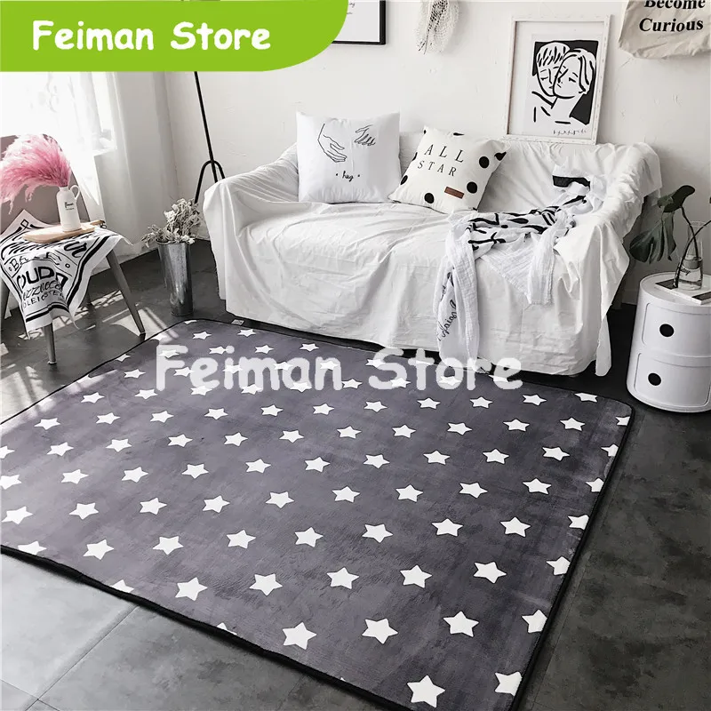 Модные милые звезды серые мягкие украшения для спальни гостиной коврик для ванной комнаты дверь для ног Йога игра походная подстилка Декоративная Ковровая зона ковер