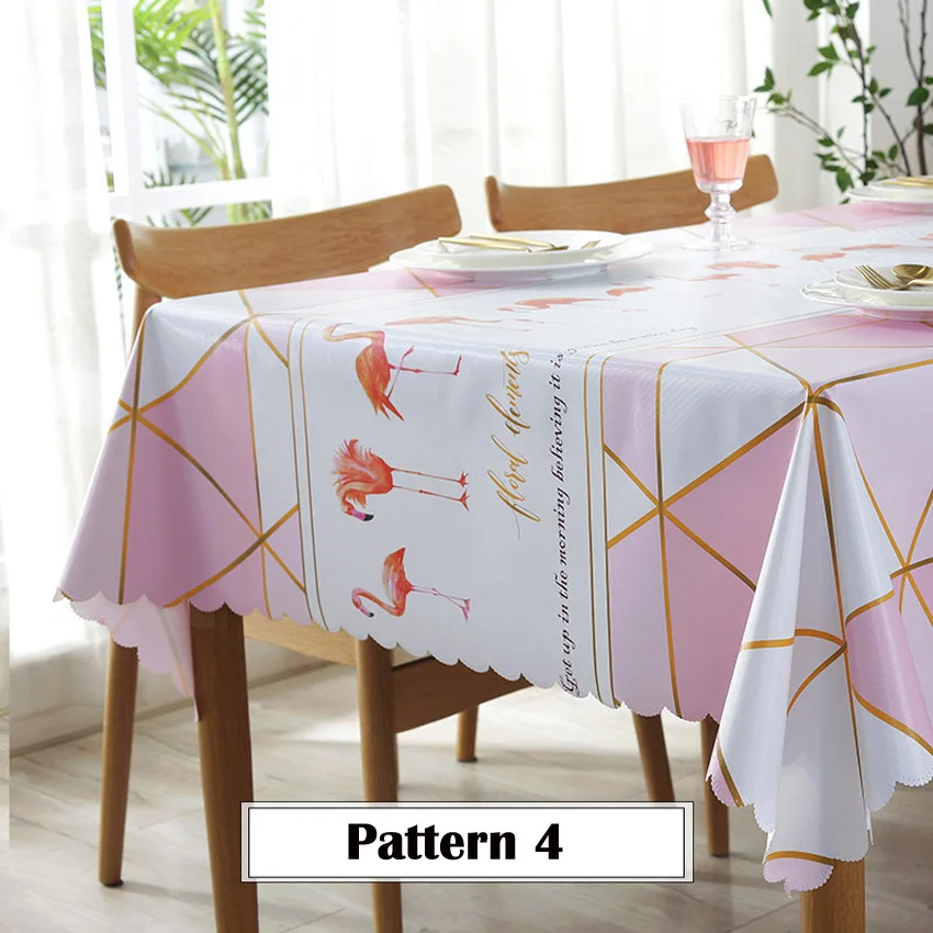 Pattern 4 Мультяшные животные скатерть ПВХ водонепроницаемый цветы Кактус скатерти задний план Ткань Домашний Декор Manteles toalha de mesa - Цвет: Pattern 4