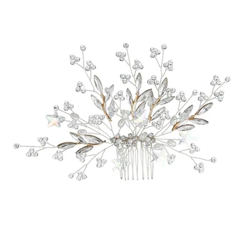 

Elegant Imitation Pearl Flower Hair Comb Bridal Handmade Headdress Flower Female Jewelry Wedding Accessories Hair Accessories