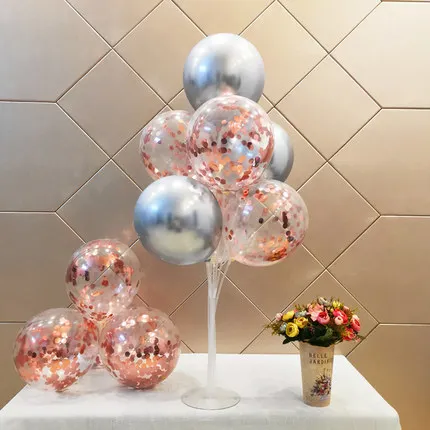 1set Balloons Stand Balloon Holder Column Confetti Balloon Baby Shower Kids Birthday Party Wedding Decoration Supplies - Цвет: Флуоресцентный желтый