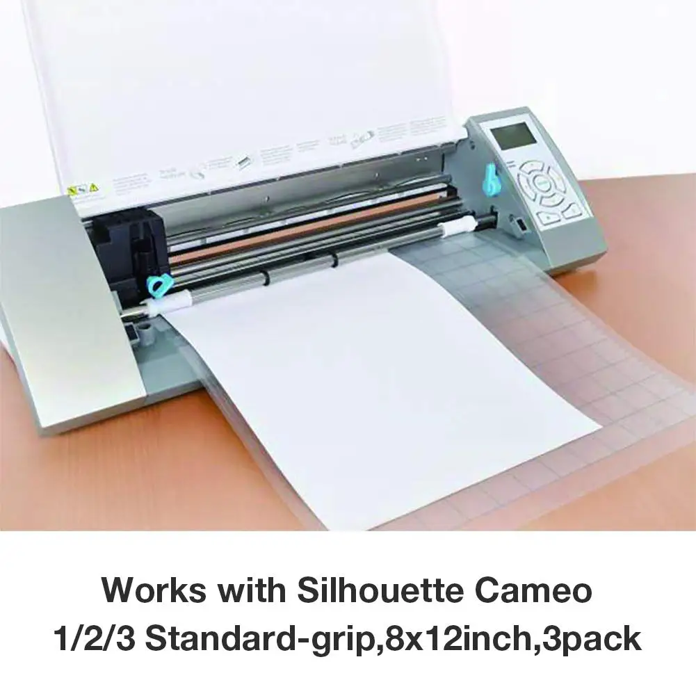 

3Pcs Replacement Cutting Mat Transparent Adhesive Mat with Measuring Grid 8 by 12-Inch for Silhouette Cameo Plotter Machine