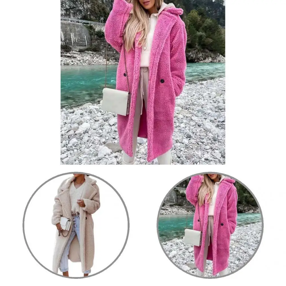 Classic Shaggy Coat Open Front Fall Winter Lapel Solid Color Women Plush Overcoat  Cardigan Coat    Fluffy Coat виброхвост helios shaggy red