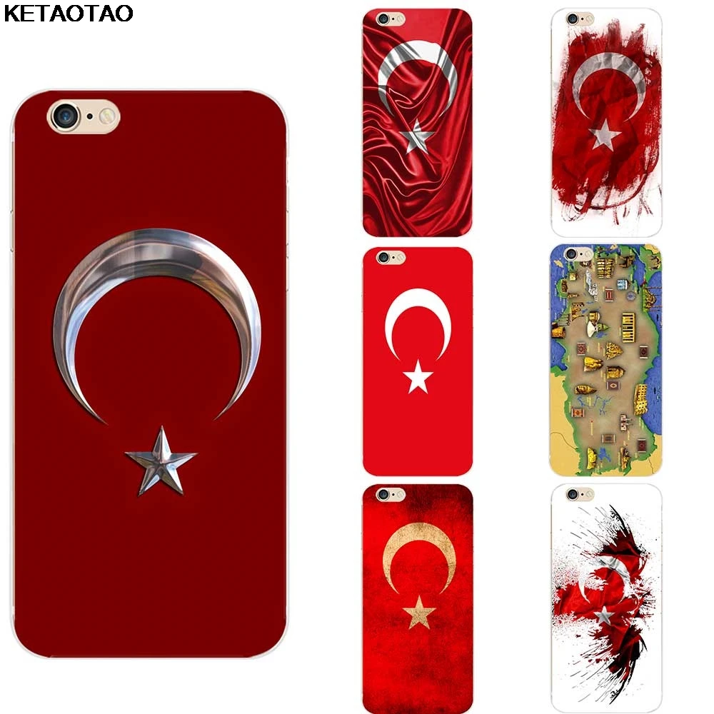 KETAOTAO Custom Turkey National Flag Phone Cases for iPhone 5 6S 7 8 Plus X XS XR 11 Pro Case Crystal Clear Soft TPU Cover Cases