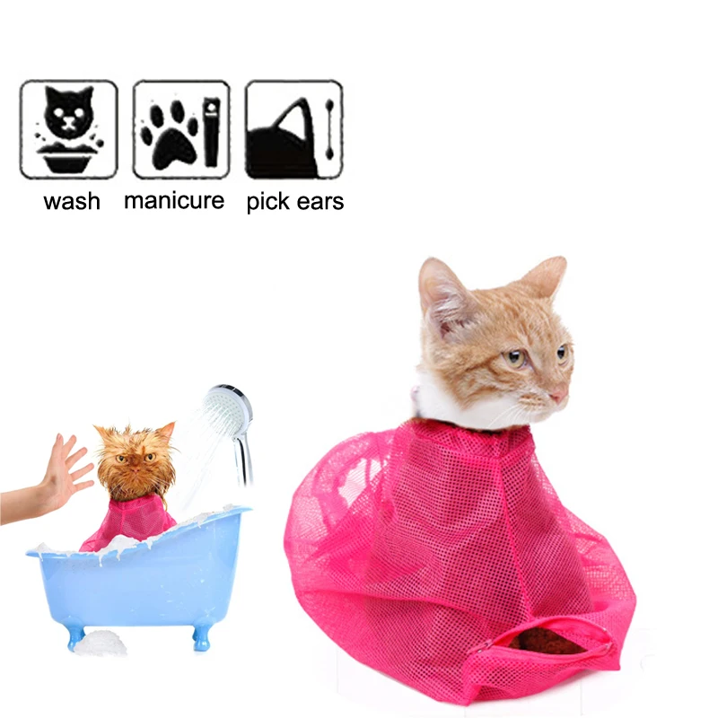 

Multifunctional non scratch and bite limited cat products mesh for cat bath bag
