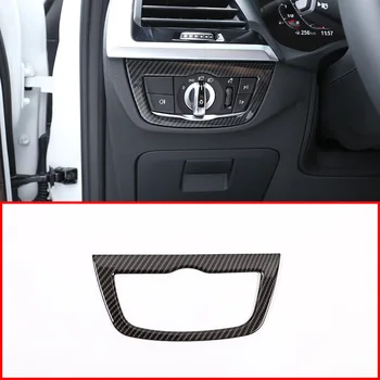 

Car Interior ABS Carbon Fiber Headlight Switch Decoration Frame Cover Trim Accessories For BMW X3 G01 2018-2020