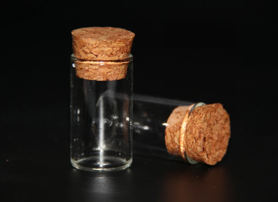 500PCS 22*30mm 5ml Glass Jars Cork Stopper Ornaments DIY Containers Cheap Mini Wish Bottles Jars For Holiday Wedding home Decor