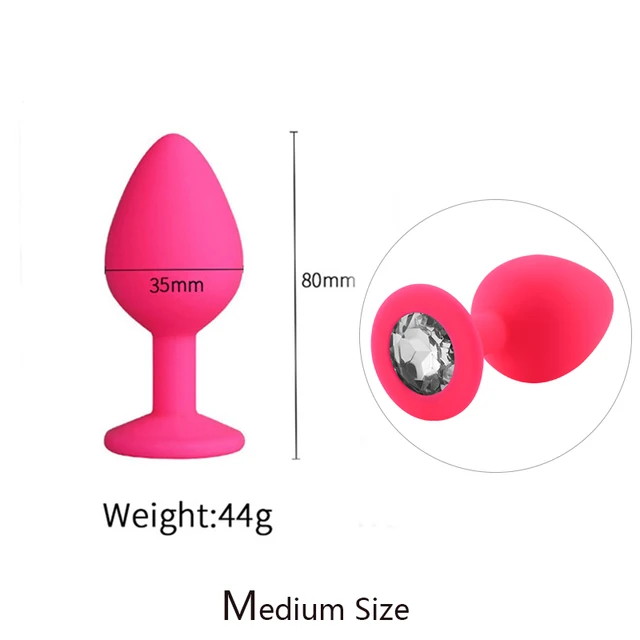 Size Pink diamond crystal silicone anal plug