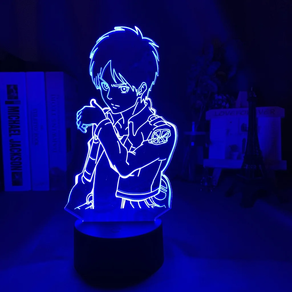 wall night light Acrylic Table Lamp Anime Attack on Titan for Home Room Decor Light Cool Kid Child Gift Captain Levi Ackerman Figure Night Light childrens night lights