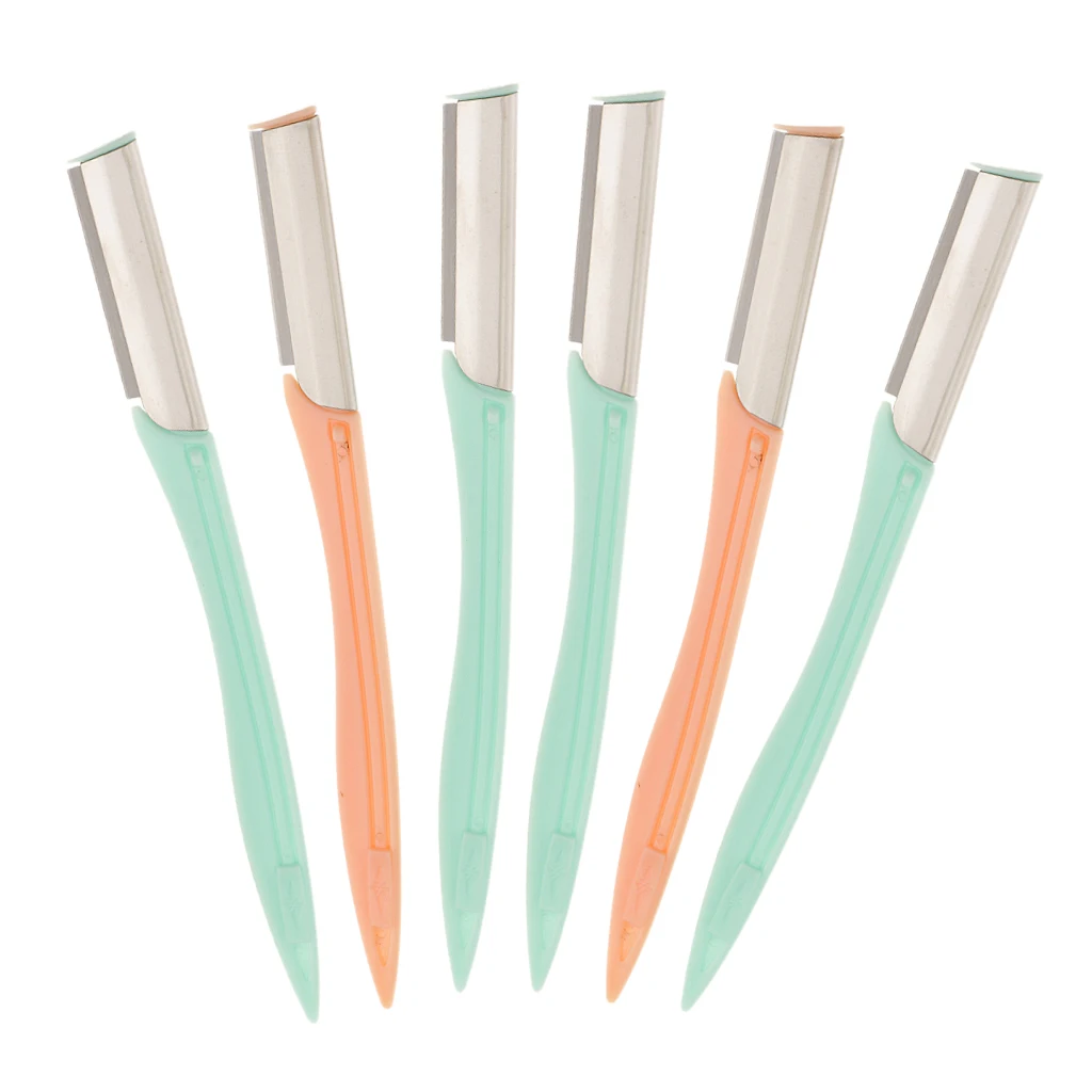 6 Pieces Safety Eyebrow Razors Trimmer Shaver Shaper Blade Facial Hair Removal Makeup Tool Kit Set for Women and Ladies 6 Pieces Safety Eyebrow Razors Trimmer Shaver Shaper Blade Facial Hair Removal Makeup Tool Kit Set for Women and Ladies