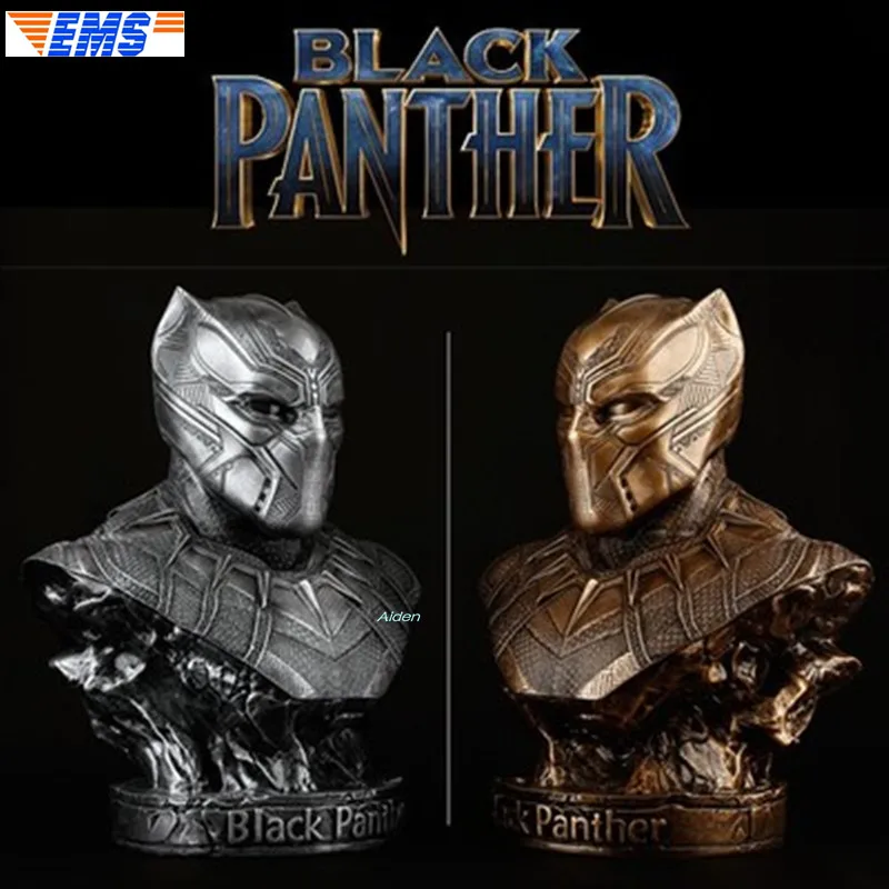 

14" Statue Superhero Bust Black Panther T'Challa 1/2 Head Portrait The Avengers GK Action Collectible Model Toy BOX 35CM Z2637