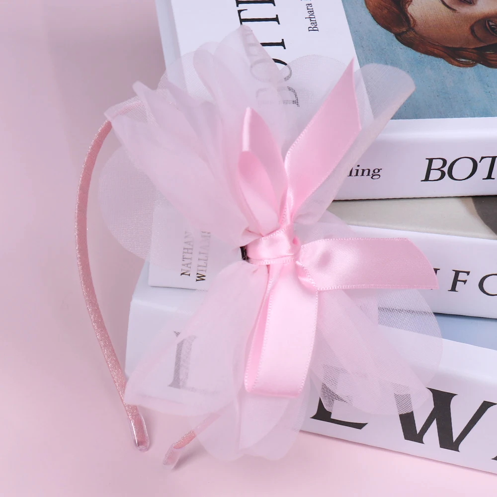 1 Ncmama большая кружевная лента бант оголовье для девочек бутик Корейская Розовая Детская повязка на голову модный обруч для волос аксессуары для волос - Цвет: 1