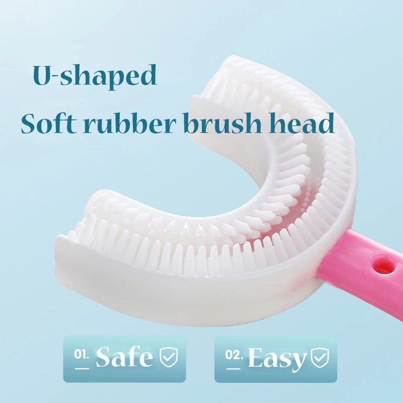 Baby Toothbrush Children 360 Degree U-shaped Child Toothbrush Teethers Soft Silicone Baby Brush Kids Teeth Oral Care Cleaning