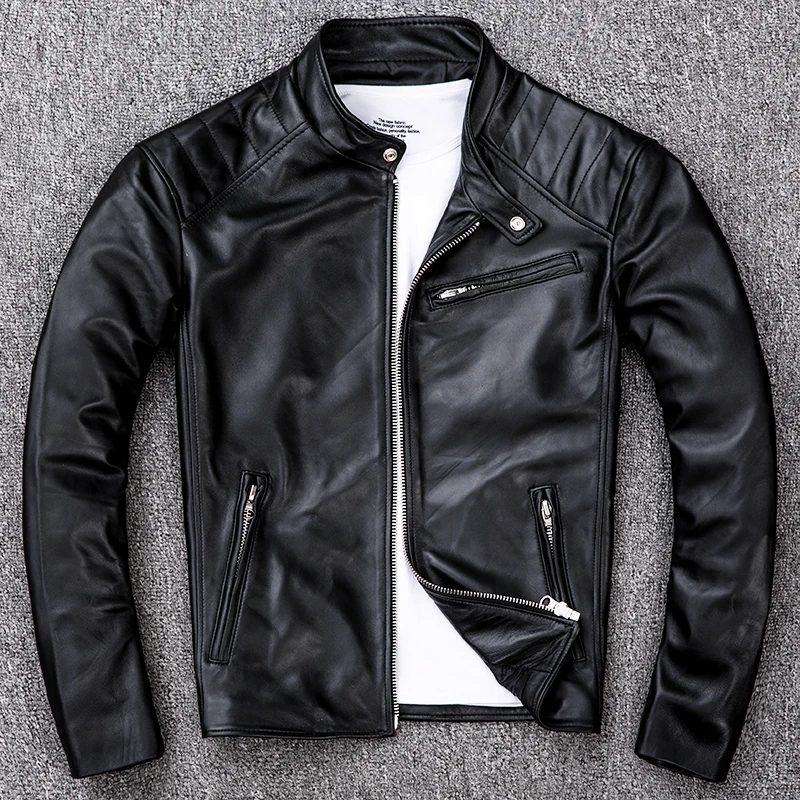 Gratis Verzending. verkoop Merk Zachte Schapenvacht Motor Jas. heren Echt Lederen Jas. slim Biker Lederen Kleding. plus Size Jas Gratis Verzending. verkoop Merk Zachte Schapenvacht Motor Jas. heren Echt Lederen Jas. slim Biker Lederen Kleding. plus Size Jas