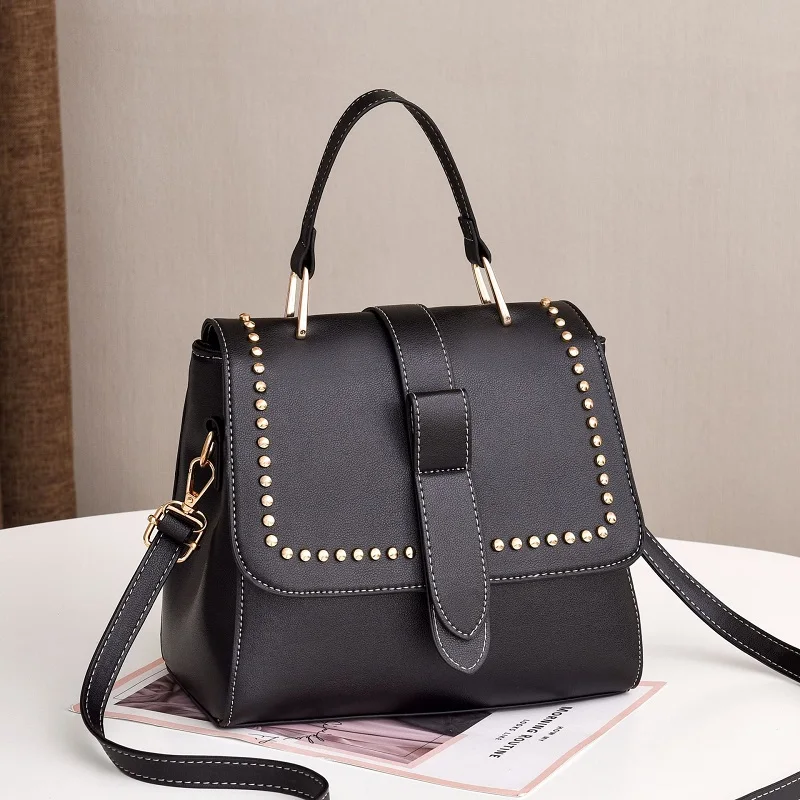 Маленькая сумка на плечо для женщин, модная простая однотонная сумка-мессенджер, женская кожаная дизайнерская сумка в стиле ретро, женская сумка через плечо - Цвет: XPSW267 Black