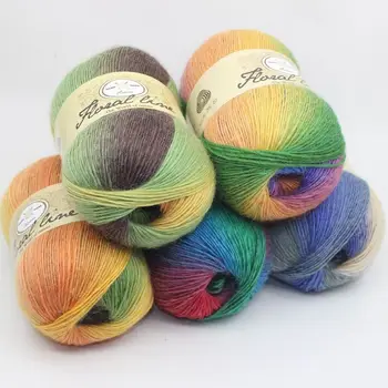 

3pcsX100g 75% Cashmere Yarn crochet yarn for knitting Rainbow Line Fancy Melange Combed Sewing High Quality
