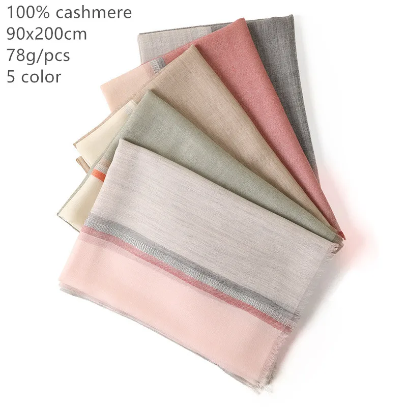

Naizaiga 100% Cashmere stripe 200s fashion luxury brand women shawl spring women pashmina ,SN252