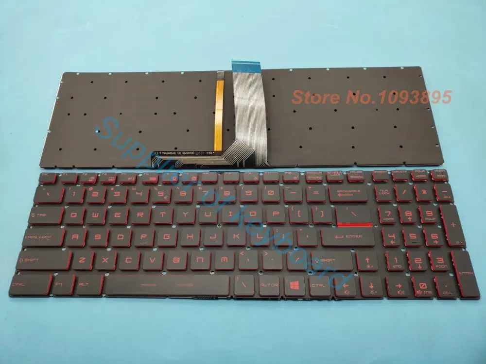 para Msi Gl65 Leopardo 10sdk 10sek 10sdr 10ser 10sfr 10sfk Teclado do Portátil Inglês Retroiluminado Vermelho Novo