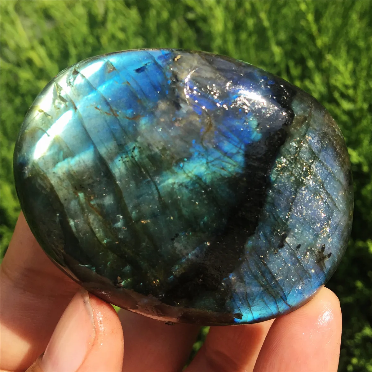 3pcs Colorful Natural Crystal Moonstone Raw Gemstone Polished Quartz Labradorite Moonlight Palm Stone Healing Decoration Crafts