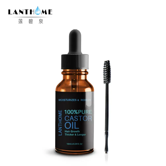 lanthome 10ML Black Castor Oil Natural Hair Growth Eyebrow Enhancer Serum Lash Lift Castor Organic Eyelash