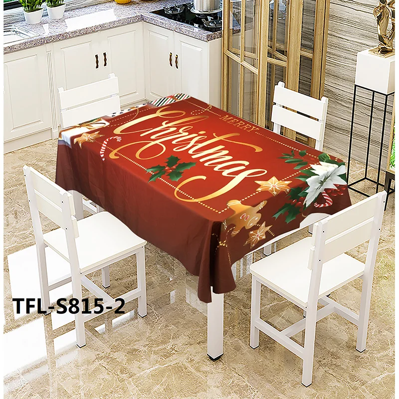 

Waterproof Antifouling Creative Printed Table Cloth Xmas Wedding Party Table Decoration 2019 Christmas Tablecloth Fabric