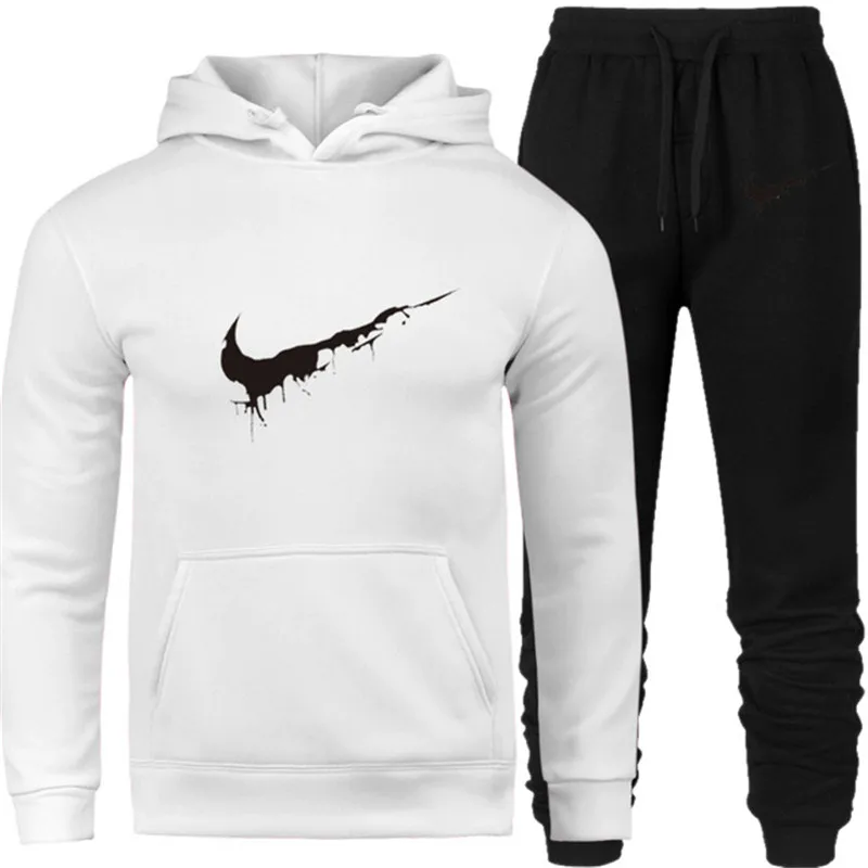 

Adisputent 2019 Men Fashion Long Sleeve Hoodies+Pants Set Male Tracksuit Sport Suit Men's Gyms Set Casual Sportswear Suit