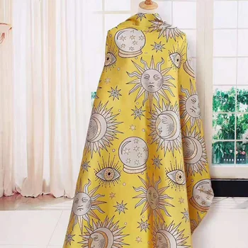 

5YDS High-end Quality Yarn-Dyed Sun/Moon Designs Jacquard Fabric Dress Jacquard Embroidery Lace Fabric For Fashions Clothing