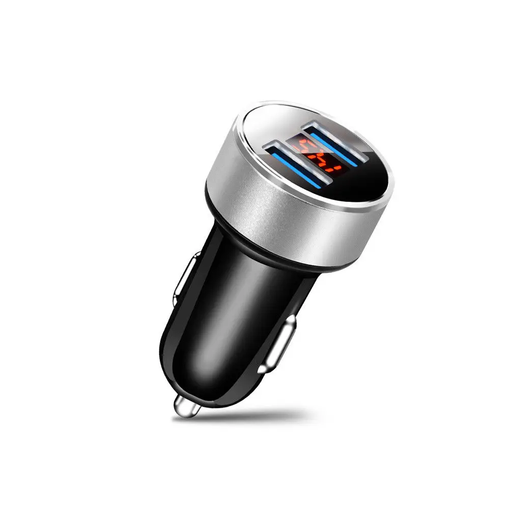 2-Порты и разъёмы, USB автомобильный адаптер, Автомобильный светодиодный Дисплей QC 3,0 Быстрая зарядка для IPhone и Android