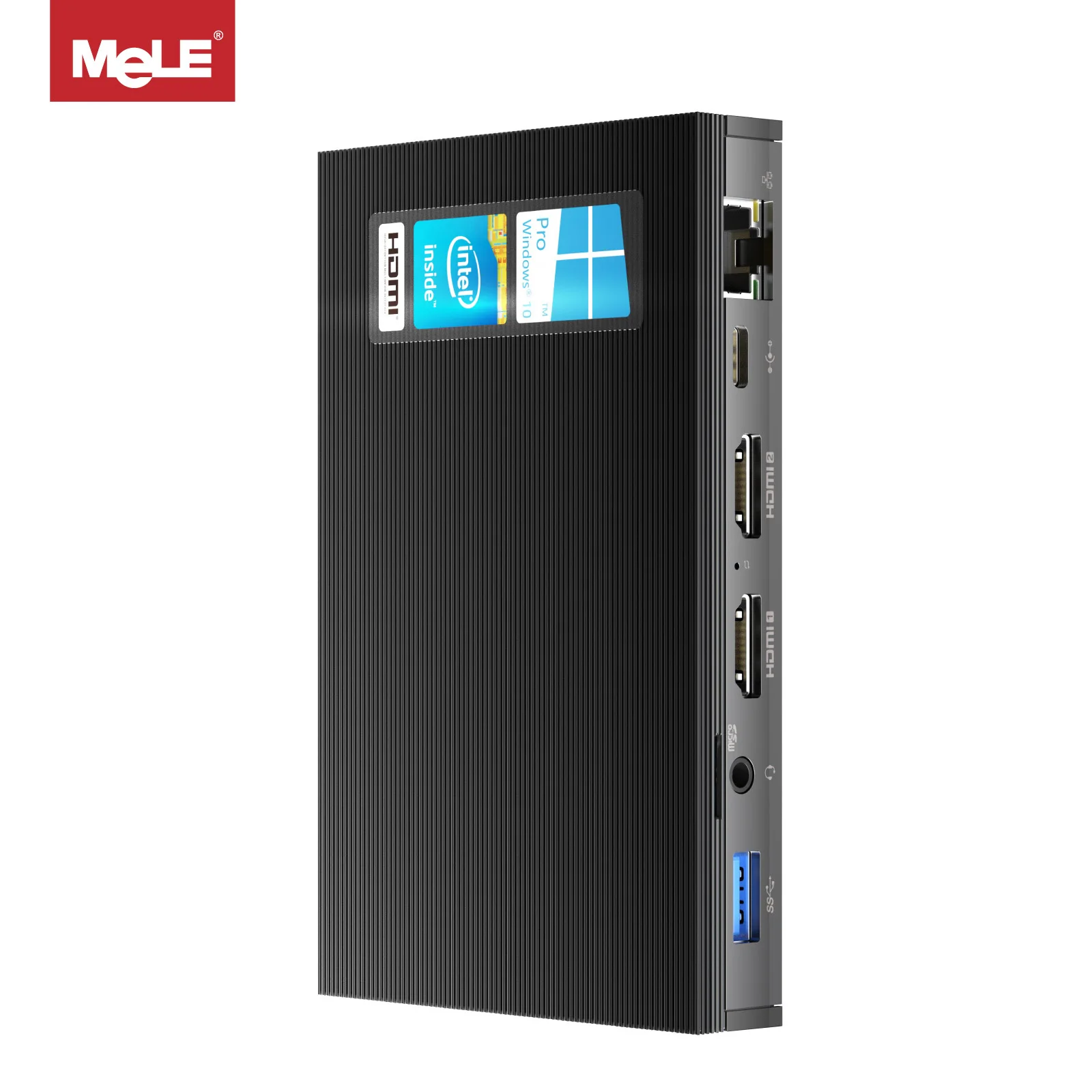 Mele Fanless Mini Pc Windows 11 Pro Tiny Pc Intel Celeron J4125 8Gb 128Gb Supporto Per Computer Industriale Linux Auto Power On Pxe