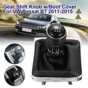 

New 6 Speed Manual Car Gear Shifter Shift Knob With Leather Gaiter Boot For VW For Passat B7 2011-2015 12mm 3AA711113A