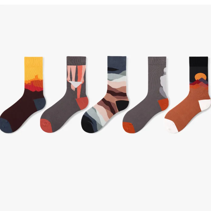

2020 New Hot-selling Sexy Hand-painted Series Creative Pattern In Tube Cotton Women's Socks Men's Socks Trendy Socks