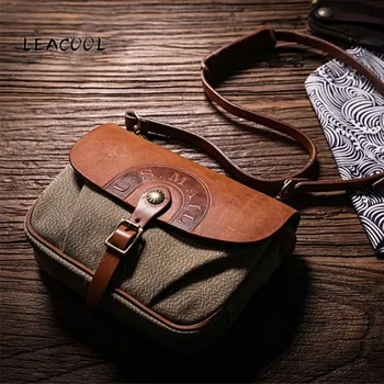 

LEACOOL Genuine Leather Men Bag Casual Business Man Shoulder Crossbody bags Cowhide Large Capacity Travel Messenger bags New