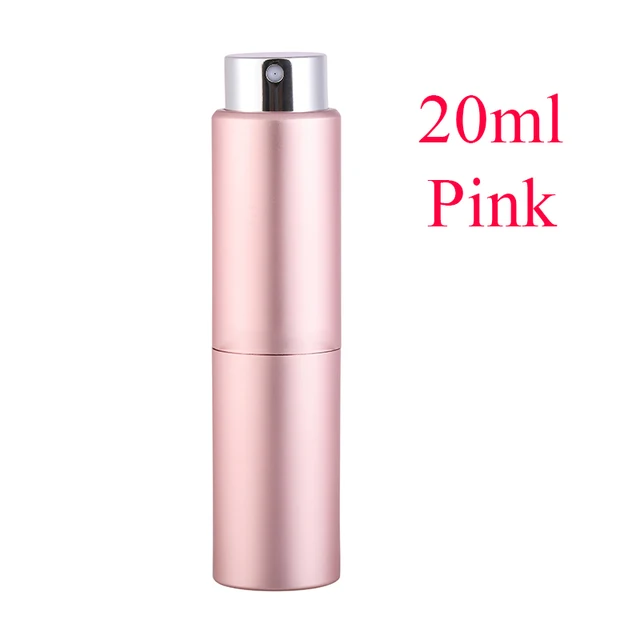 5-20ML metal aluminum Portable Refillable Perfume Bottle Cosmetic Container Empty Spray Atomizer Travel Sub-Bottle liner glass 20ML Pink spray