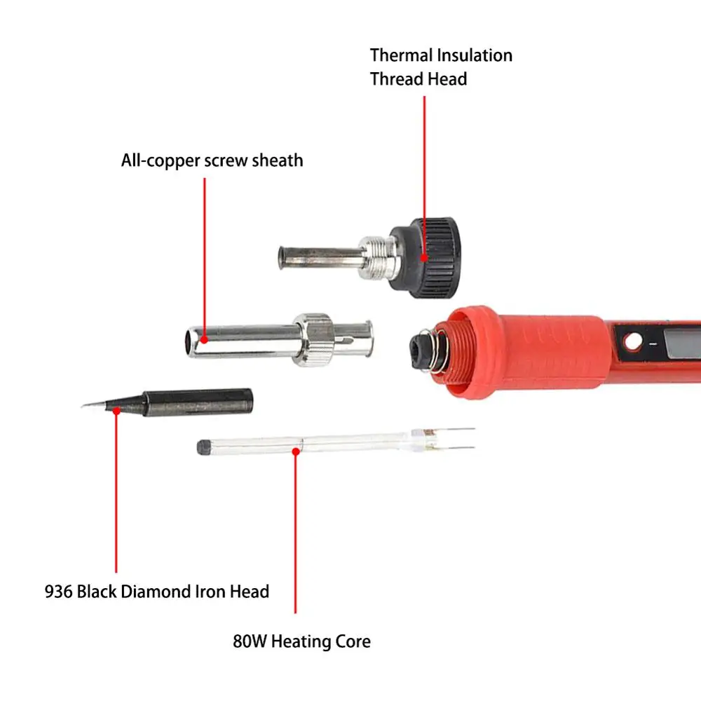 Electric Soldering Iron Welding Pen 80W Digital Temperature Adjustable ABS alloy Material Weld Tin Welding Pen EU/US Plug