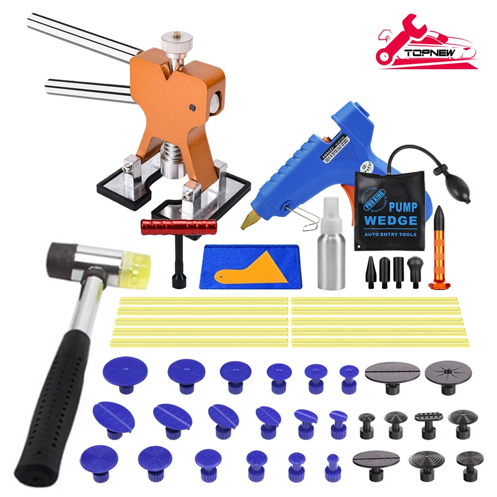 

Auto Body Dent Repair Kit, Paintless Dent Repair Kit with Golden Dent Puller for Auto Body Dent Removal