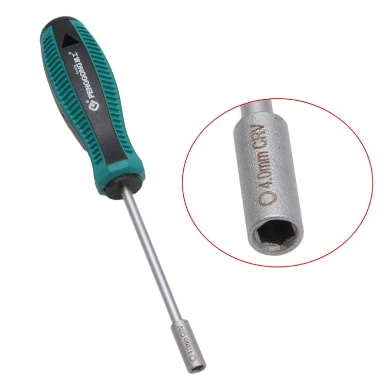 4-14 мм металлическая розетка драйвер торцевой ключ для шестигранной гайки отвертка Nutdriver ручной инструмент - Цвет: 4mm