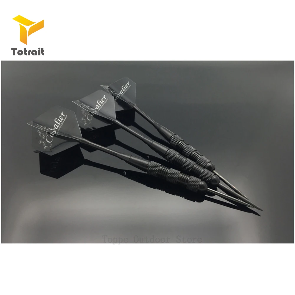 Black TOtrait, 3 шт, профессиональные черные дротики, стальной наконечник, алюминиевые валы для помещений, никелированный железный бочонок, серебристый алюминиевый вал, Dardos - Цвет: Black
