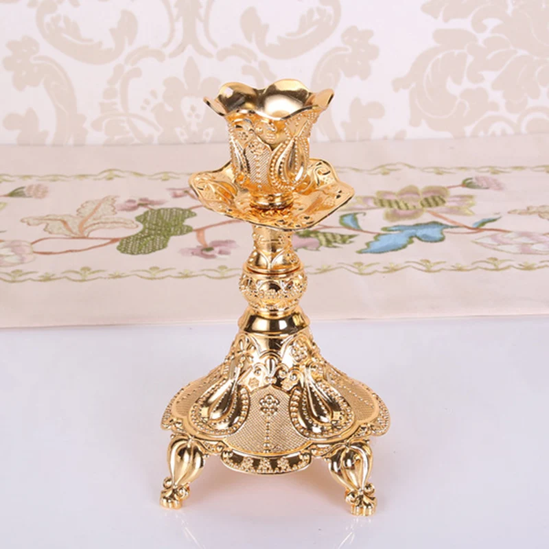 Подсвечники подсвечники для ужина реквизит Золотые Серебряные Металлические