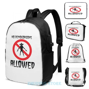 

Funny Graphic print Stranger Things Demogorgon USB Charge Backpack men School bags Women bag Travel laptop bag