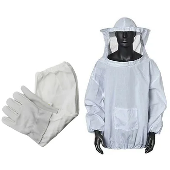 

Anti Bee Protective Jacket Safety Suit Coat Beekeeper Gloves Defend Apiculture