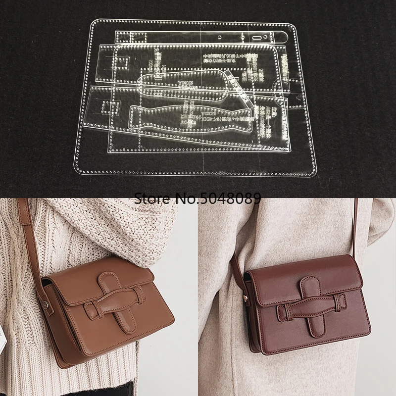 Exclusive Leather Diy Women Shoulder Bag handbag Pattern Stencil Acrylic Template Handmade Leathercraft Tool set Sewing Pattern 20x15x7cm