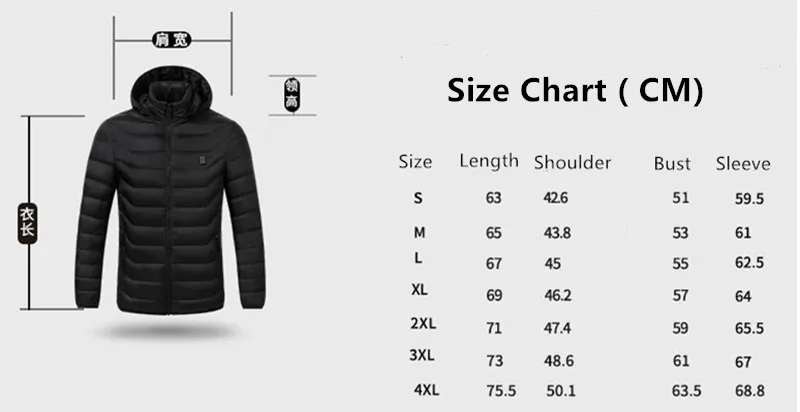 Waterproof Heated Jackets Windproof Warm Heating Jeakets Unisex Winter Hiking Parka Coat For Men Women Skiing Clothes S-4XL