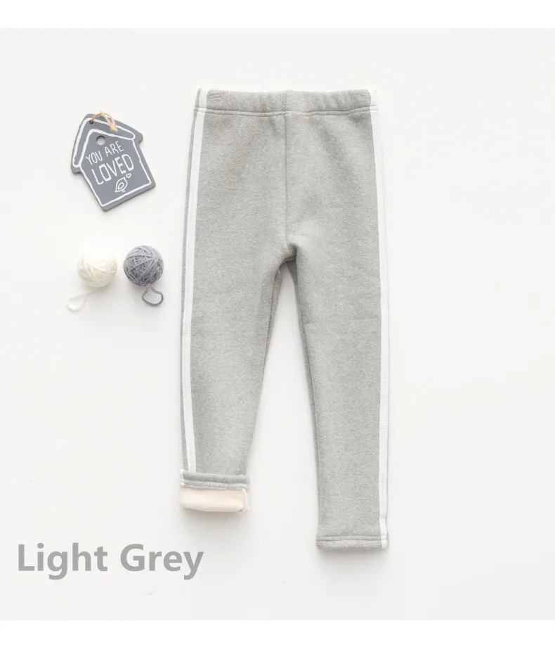 Baby Boys Girls Pants New Winter Kids Thicken Pants Children Kids Casual Warm Cashmere Velvet Trousers For Baby Leggings - Цвет: Light Grey