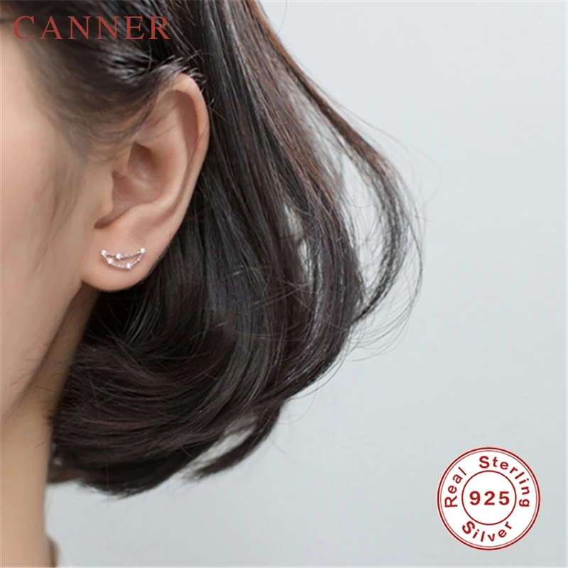 1 пара 12 Созвездие 925 пробы серебряные милые серьги-гвоздики для женщин минималистичные CZ циркониевые серьги-гвоздики подарок на день рождения