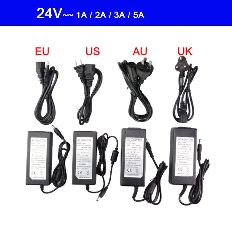 AC100-240V постоянного тока 5 В, 12 В, 24 В постоянного тока, Питание 1A 2A 3A 4A 5V 6A 8A 10A светодиодный трансформатор адаптер для 5050 3528 5630 Светодиодные ленты светильник