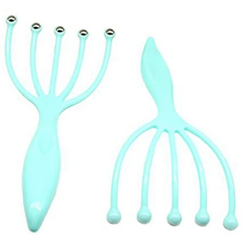 

Head Massager Portable Hand Held Spa Scalp Massager,Steel Ball Run Blood Circulation Tool Equipment Stress Relax Blue (2-Pack)