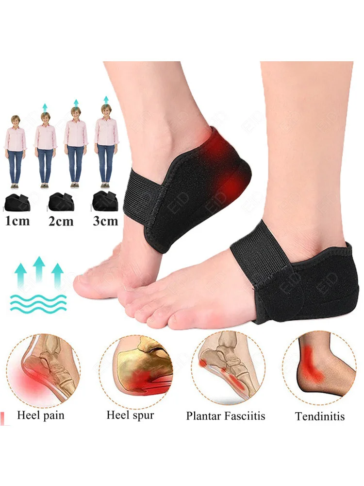 Height Increase Insole for Men Women Half Heel Protectors Heightening Shoes Sole Pad Shock Absorption Lift Heighten Foot Cushion
