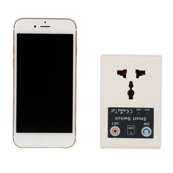 

220V Phone RC Remote Wireless Control Smart Switch GSM Socket Power EU/UK Plug GSM Switch for Home Household Appliance