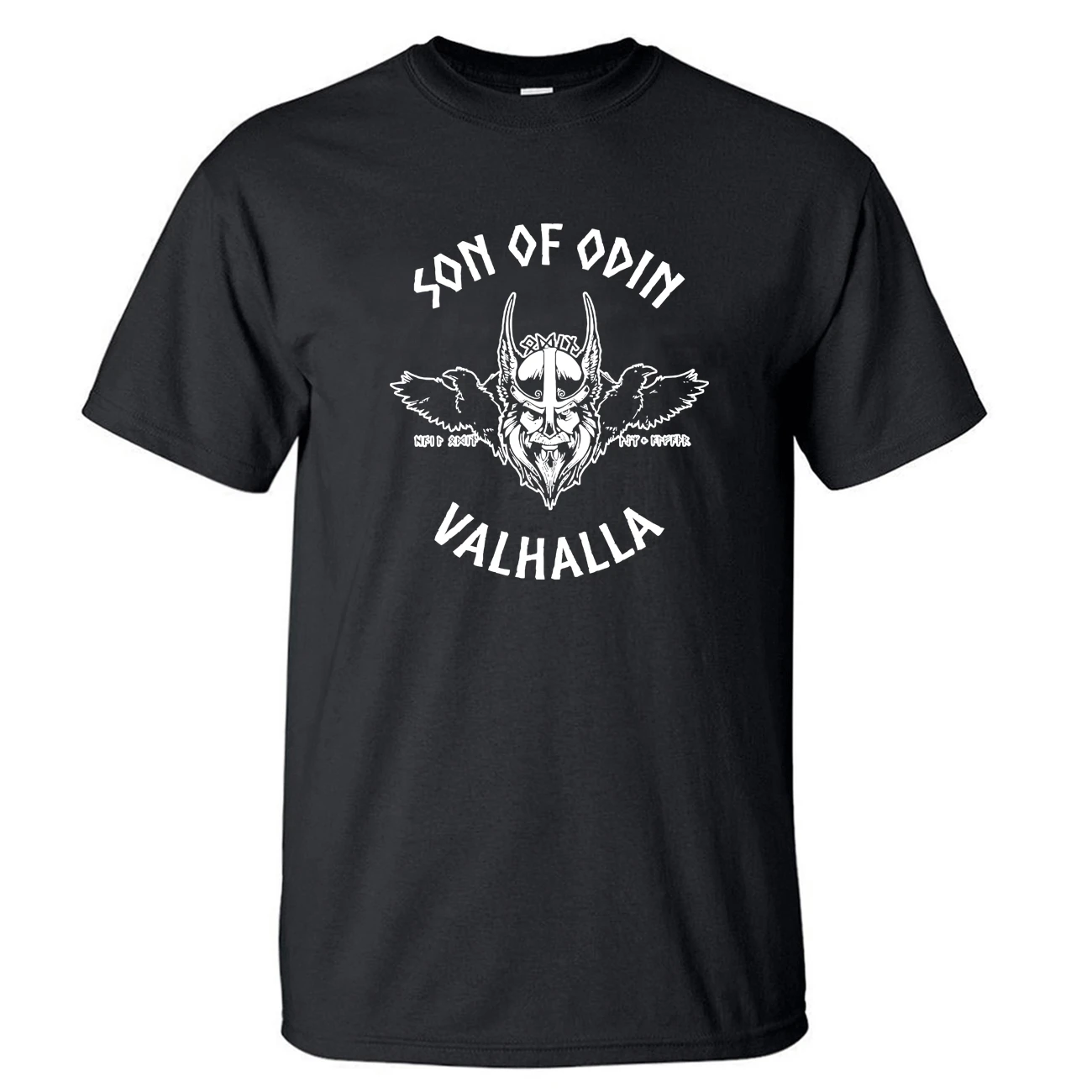 Футболка Odin Vikings Gone to Valhalla, Мужская футболка Son Of Odin, летняя черная футболка с коротким рукавом и принтом, топ с надписью «Sons Of Anarchy Chapter» - Цвет: Black 5